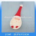 Titular de cerâmica personalizado colher de Natal com pintura santa